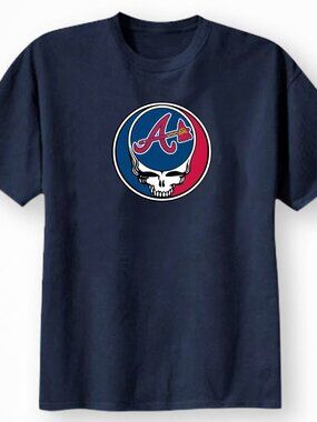 Atlanta Braves Stealie Grateful Dead Shakedown Street style T-Shirt NWT